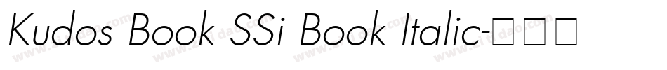 Kudos Book SSi Book Italic字体转换